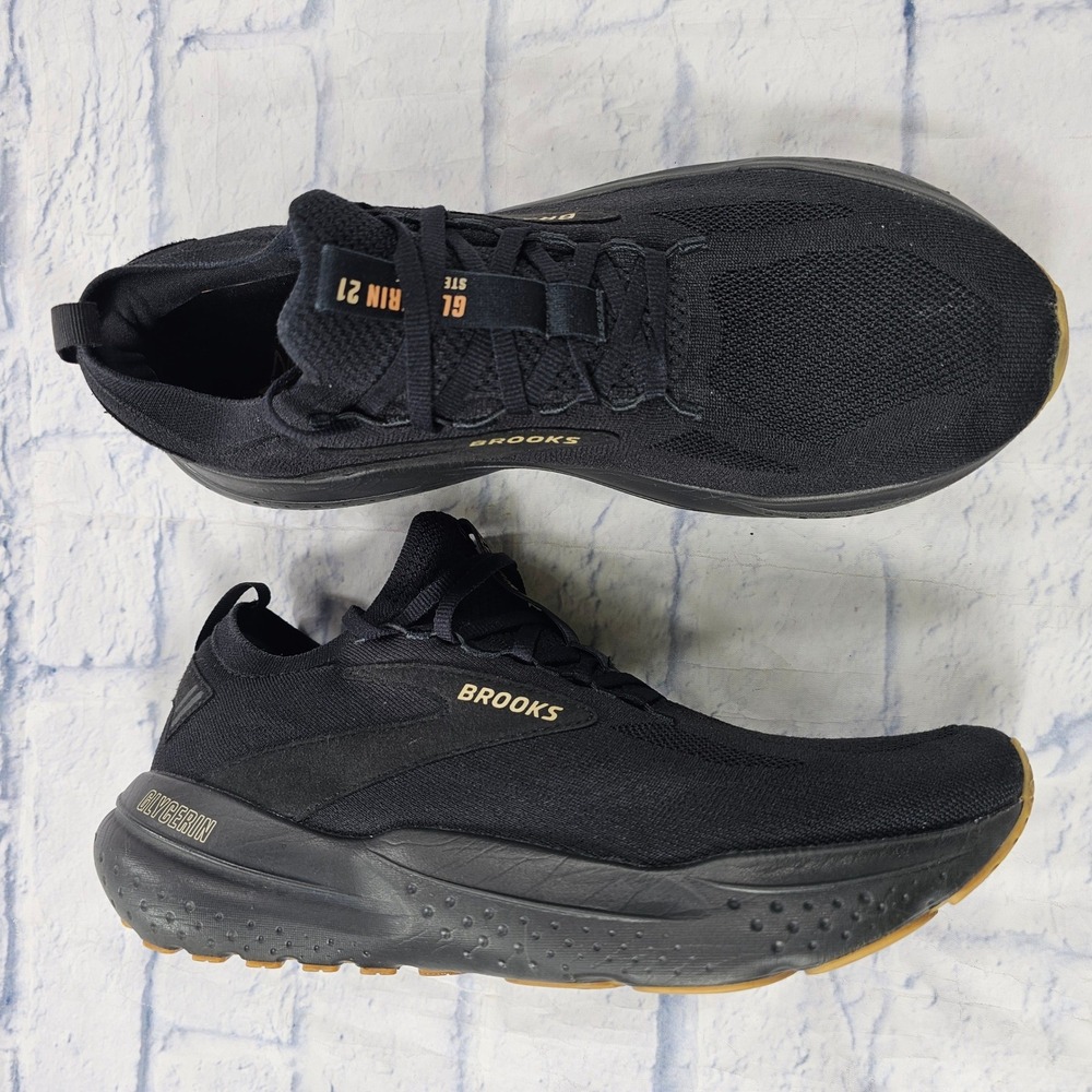Brooks Glycerin StealthFit 21 Running Shoes Mens 11.5 Black Gold Sneakers